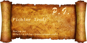 Pichler Izsó névjegykártya